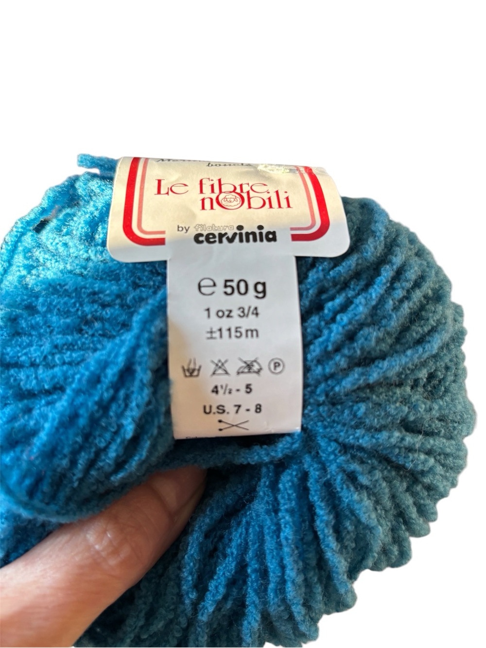 3 skeins of Mimosa Merino Superfine Bouclé by Lane Cervinia in Partita Teal Blue - Picture 3 of 5